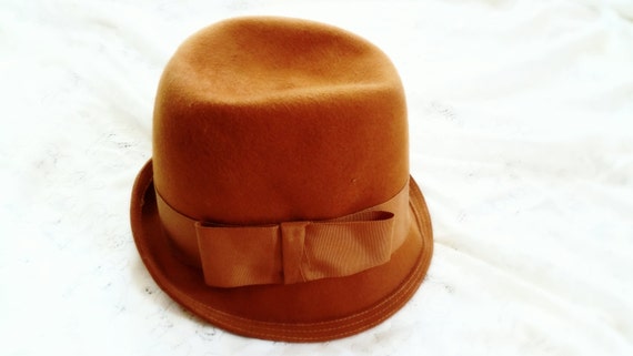 Orange fedora, orange felt fedora, Orange vintage