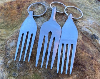 Gerecycleerde roestvrijstalen vorksleutelhanger