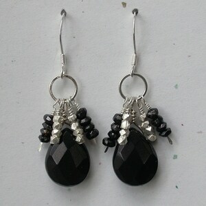 Black Gemstone & Tourmaline Earrings | Etsy