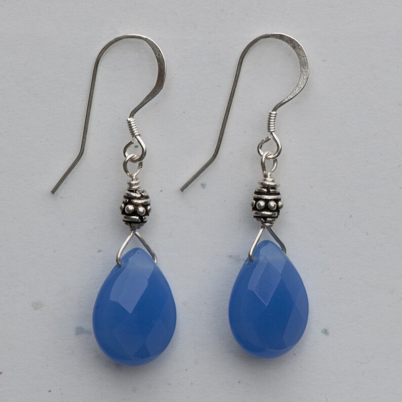 Blue Quartz Earrings Etsy