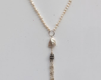 Freshwater Pearl Tassel Long Necklace