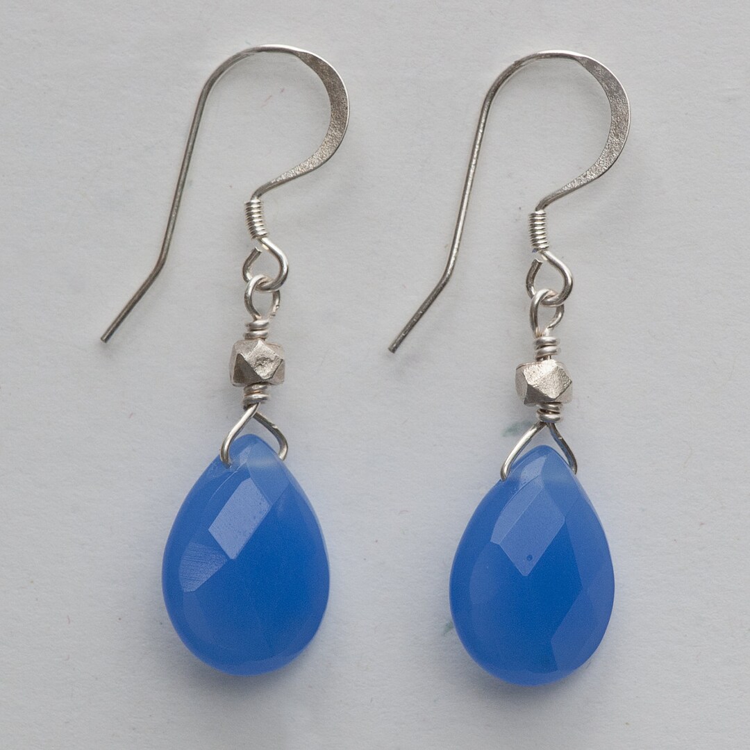 Blue Quartz Earrings Etsy