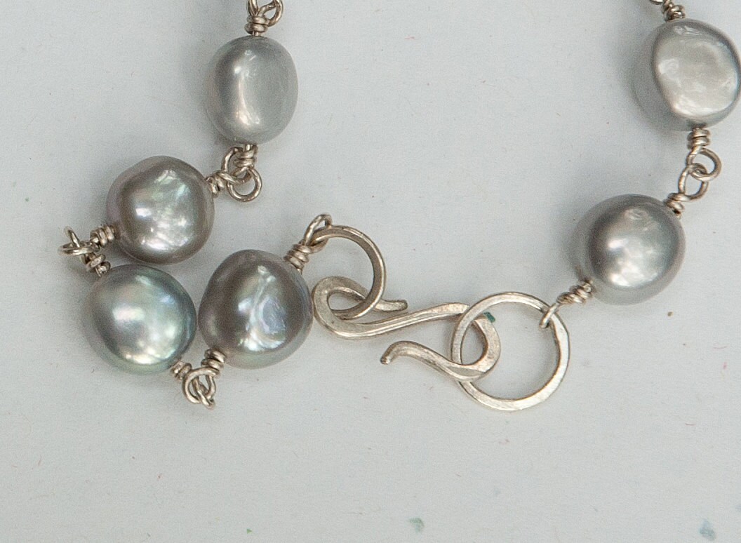 Platinum Pearl Necklace - Etsy