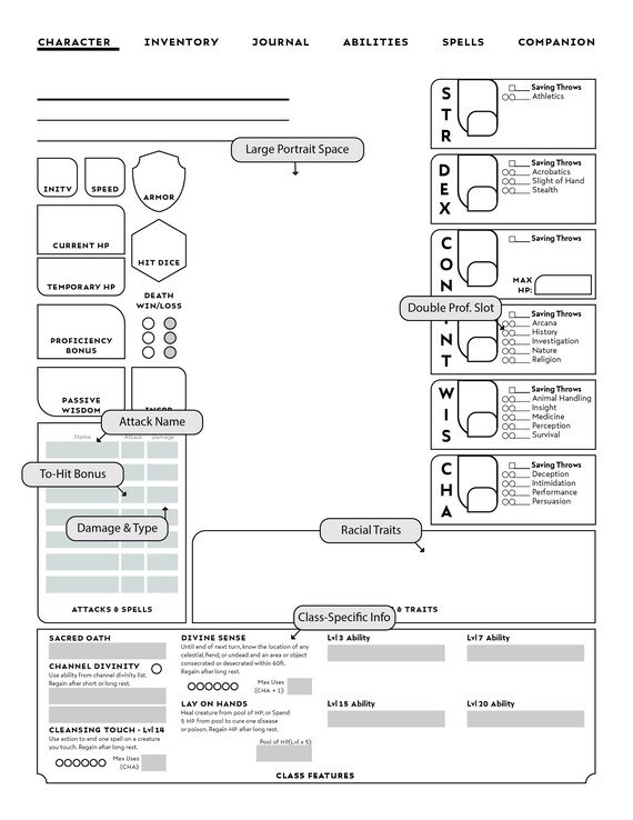 Form Fillable Paladin Sheet - Printable Forms Free Online