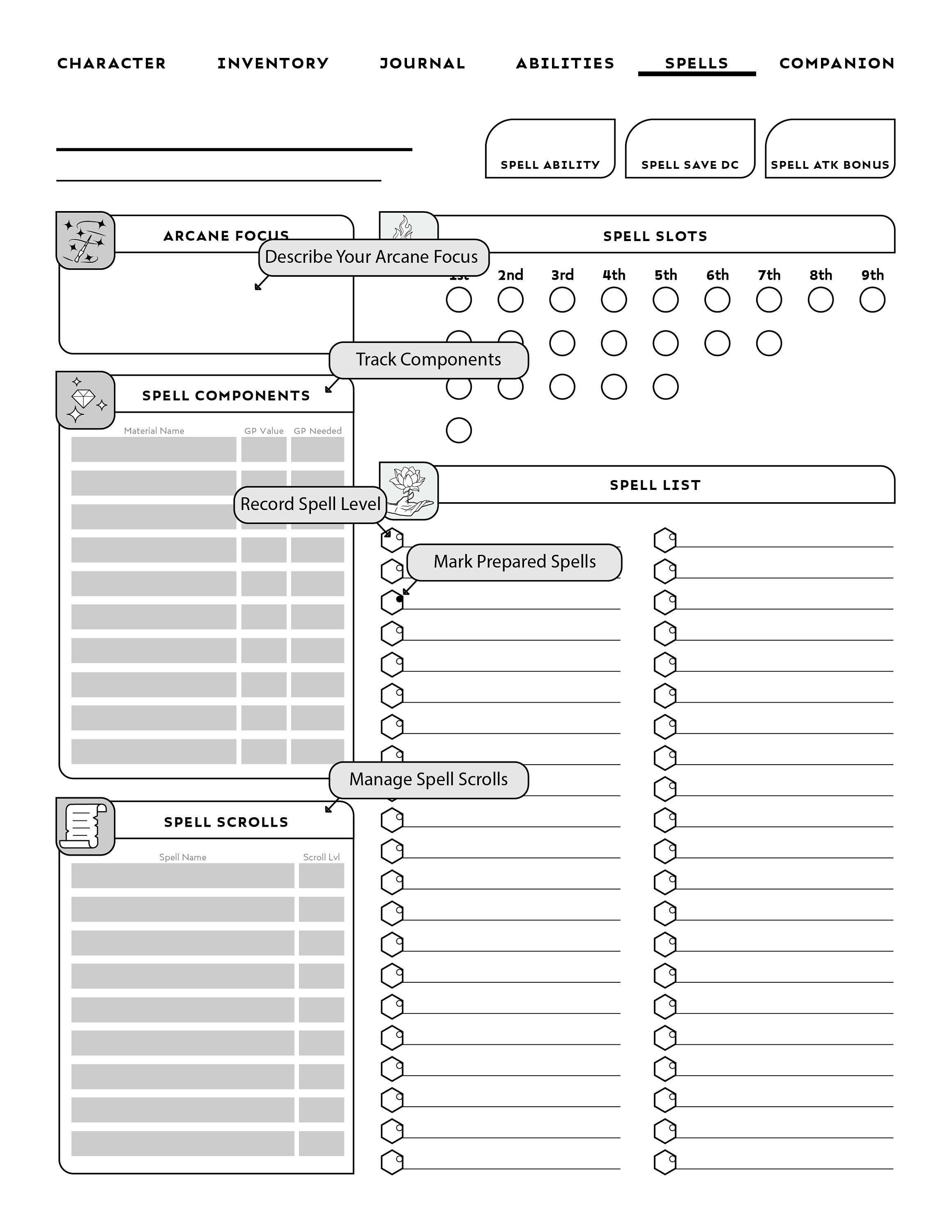 Form-fillable MONK-SPECIFIC D&amp;D Character Sheet // Printable | Etsy UK
