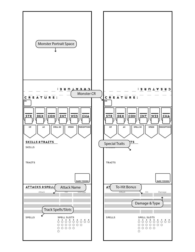 NEW Form-Fillable Initiative Trackers for D&amp;D // Printable // | Etsy