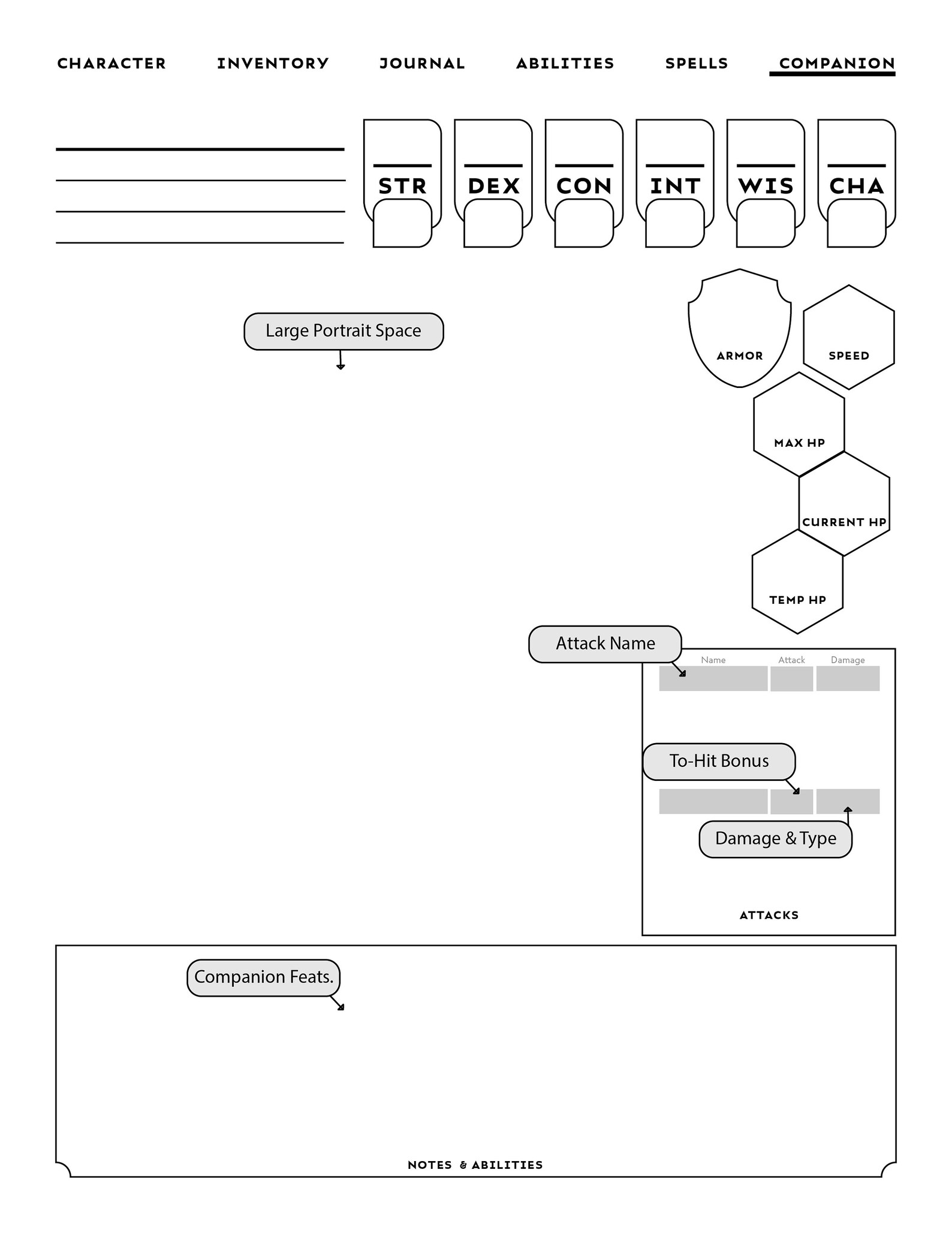 Form-fillable GENERIC D&amp;D Character Sheet // Printable | Etsy