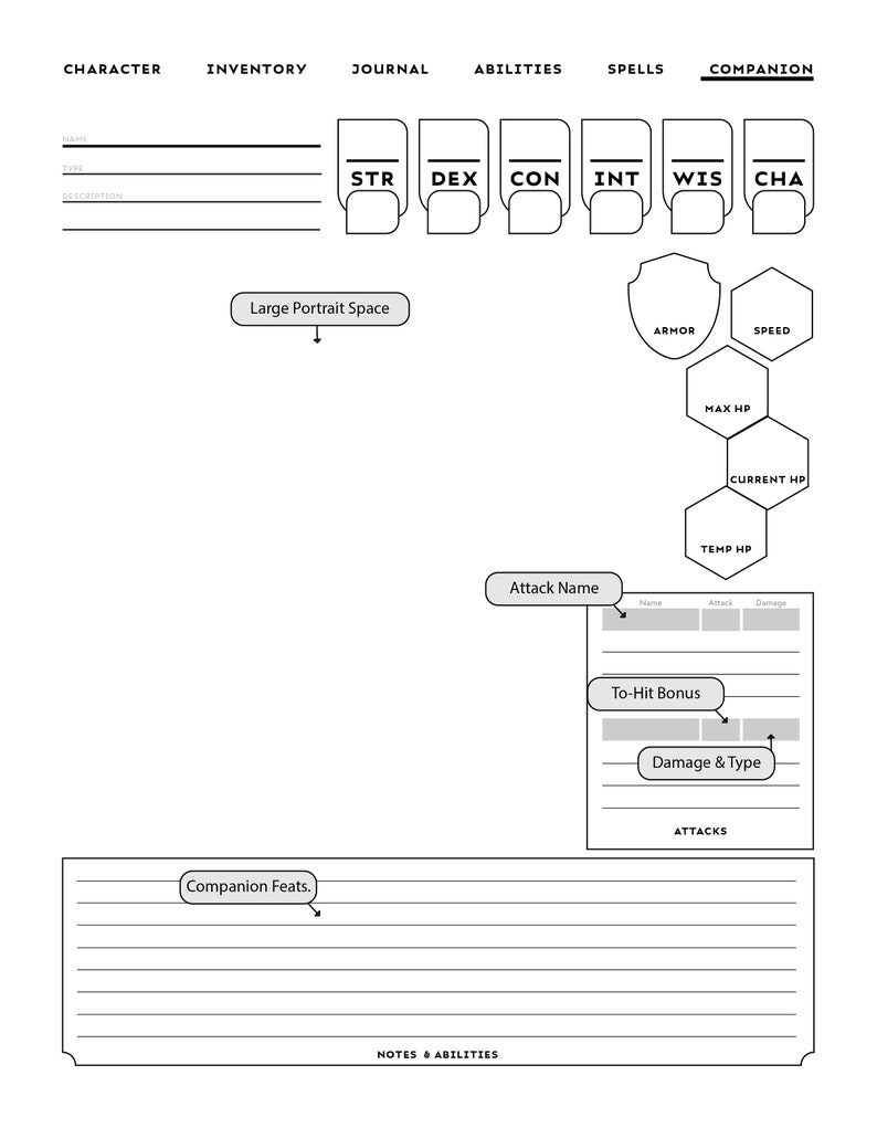 RANGER-SPECIFIC D&D Character Sheet | Etsy