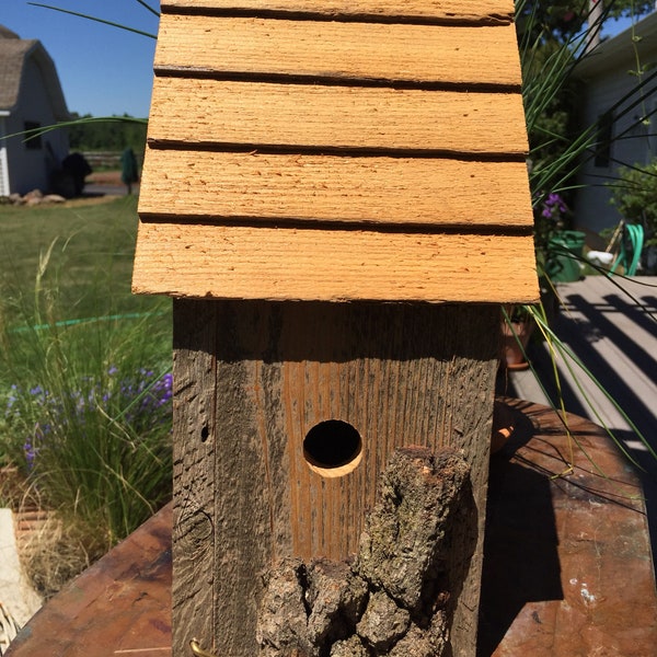 Unique Outdoor Birdhouse- Reclaimed Wood Birdhouse- #71803