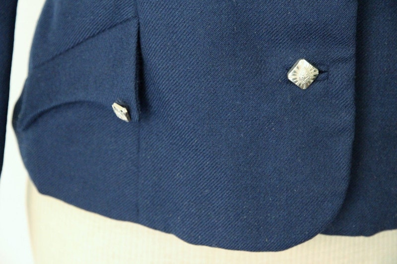 1950s navy blue jacket French vintage 50s wool sailor jacket | Etsy