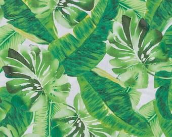 Palm Tree Leaves Fabric: Beach, Seashore, Caribbean, Florida, Hawaii, Tropical Fabric, 100% Lightweight Cotton