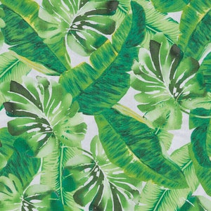 Palm Tree Leaves Fabric - Beach - Seashore - Caribbean - Florida - Hawaii - Tropical Fabric - 100% Lightweight Cotton
