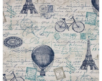 eiffel tower I Dream of Paris Words on Black premium cotton fabric by Windham end of bolt 1.25 yard piece french country crafting,