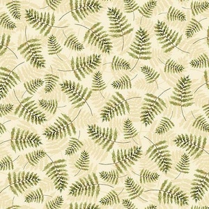 30 OFF! Fern Branches Fabric: by Timeless Treasures - Silhouette - Forest - Trees - Woodlands - Lightweight Cotton