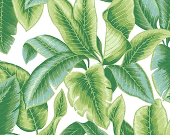 Banana Leaf Fabric: by Waverly, Tropical Leaves, Beach Plants, 100% Cotton Canvas