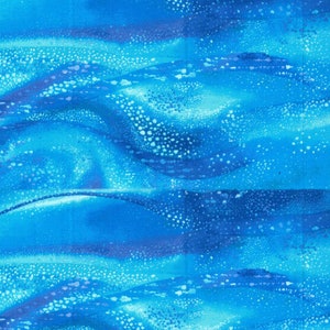 Ocean Bubbles & Waves Fabric - Seashore Blue - Tidal Waves - Beach - Tropical Water Fabric - Pacifica - 100% Lightweight Cotton