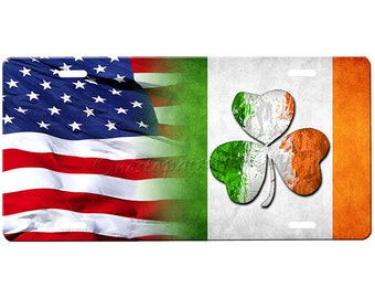 HANDS OFF MY LUCKY CHARMS IRISH IRELAND License Plate Frame Stainless