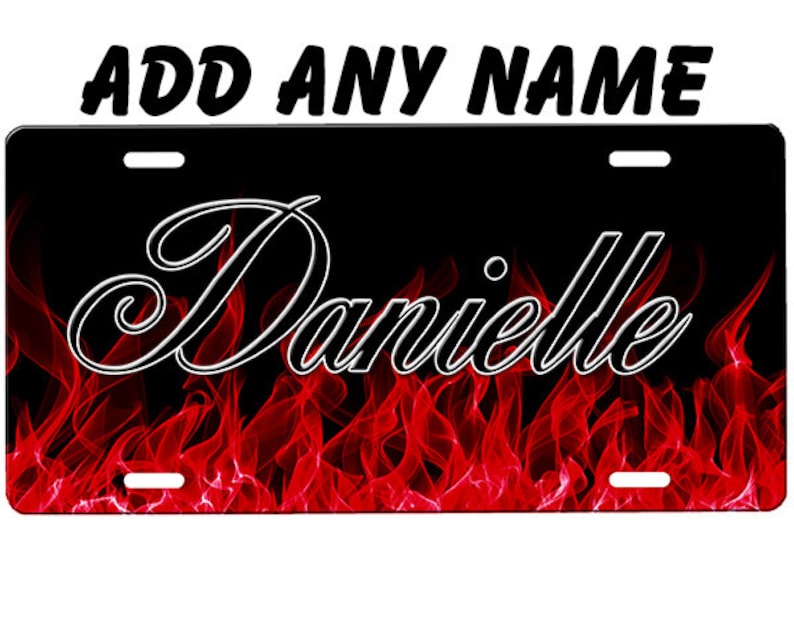Flames License Plate Etsy