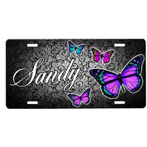 Butterfly Personalized Front License Plate with Custom Background Options