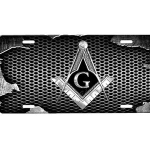 Mason Front License Plate with Custom Background Options