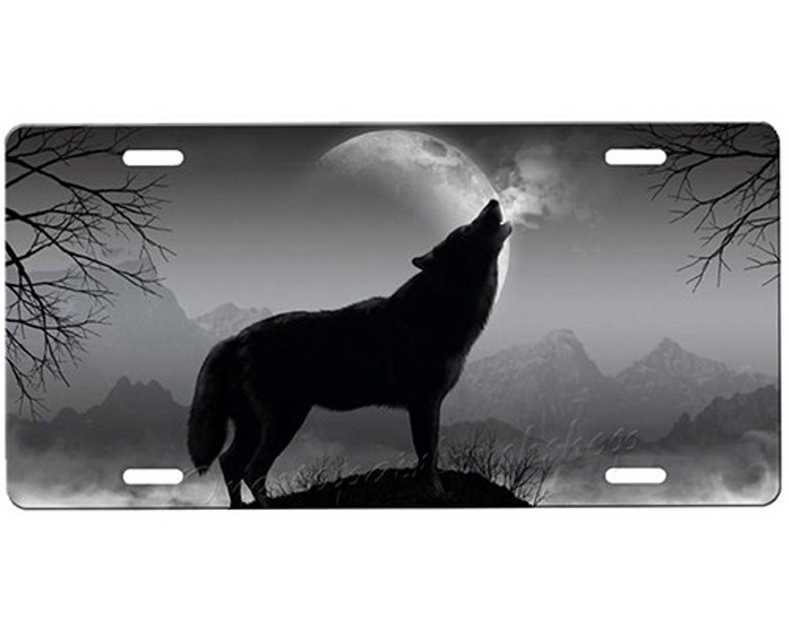 Wolf License Plate Etsy