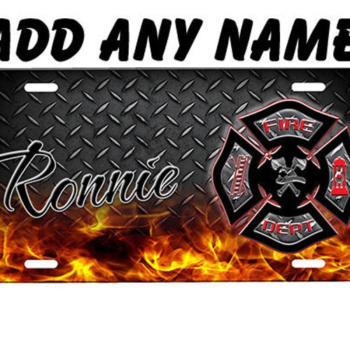 Firefighter Wife Front License Plate Red Line Flag License Etsy