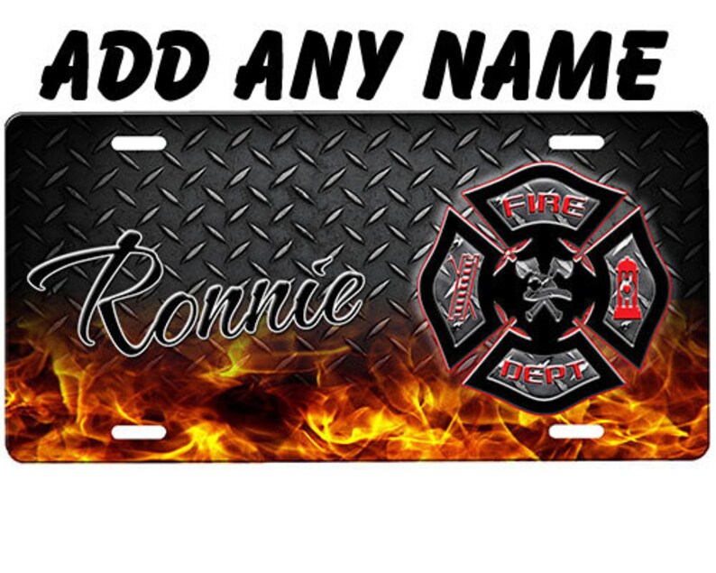 Firefighter License Plate Etsy