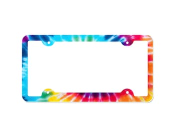 Tie Dye License Plate Frame with Custom Background Options