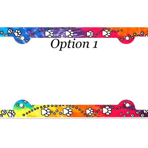 Paw Prints License Plate Frame Cat Car Tag Frame Dog License Etsy