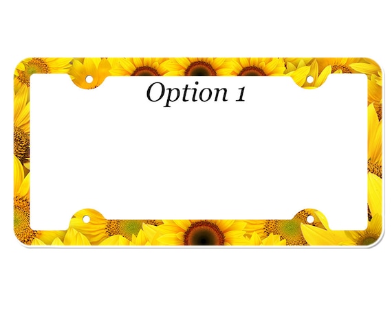 Sunflower License Plate Frame - Etsy
