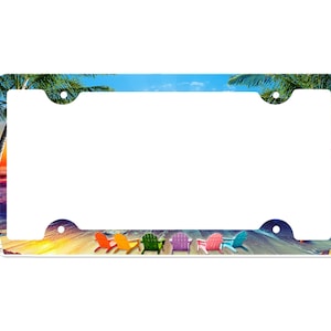 Beach License Plate Frame with Custom Background Options