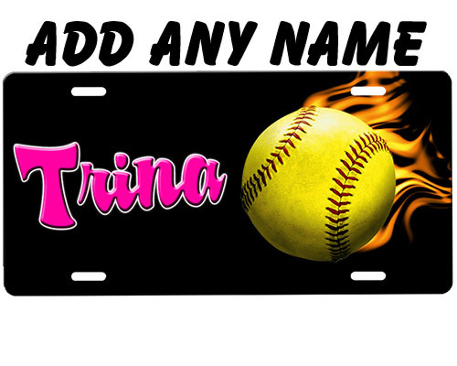 Softball License Plate Etsy