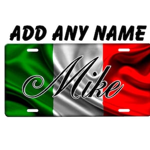 Italian Flag Personalized Front License Plate