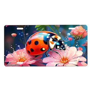 Ladybug Front License Plate with Custom Background Options