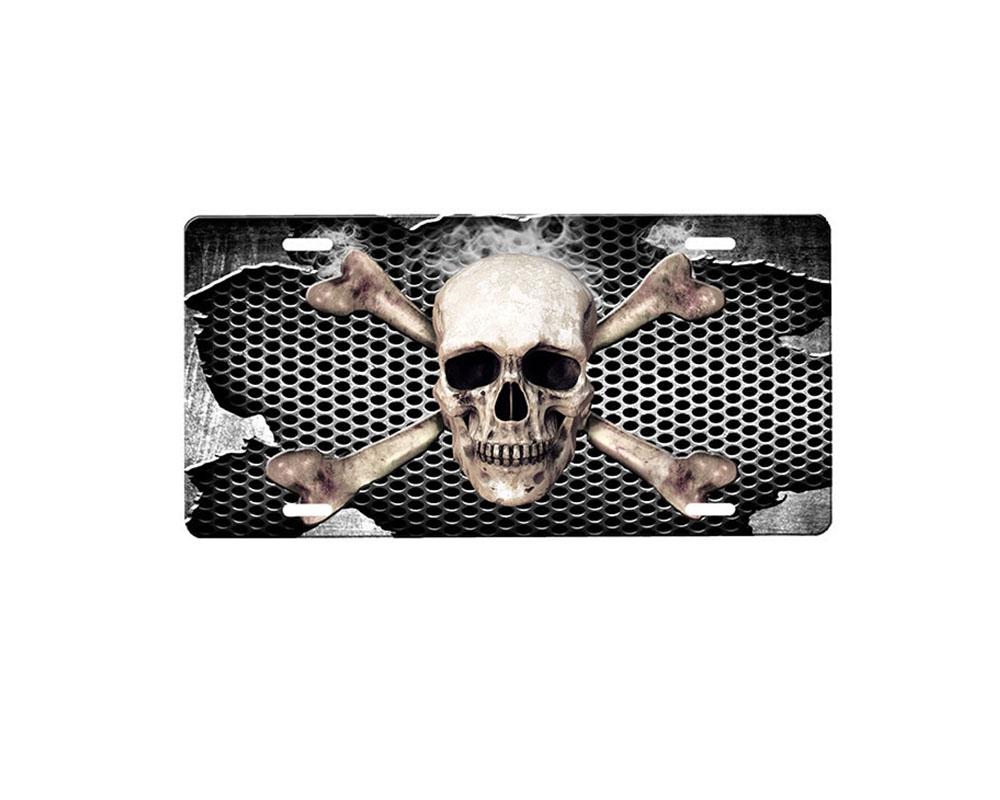 Licencia De Calavera De Aluminio Para Coche Y Camión ... - EBay