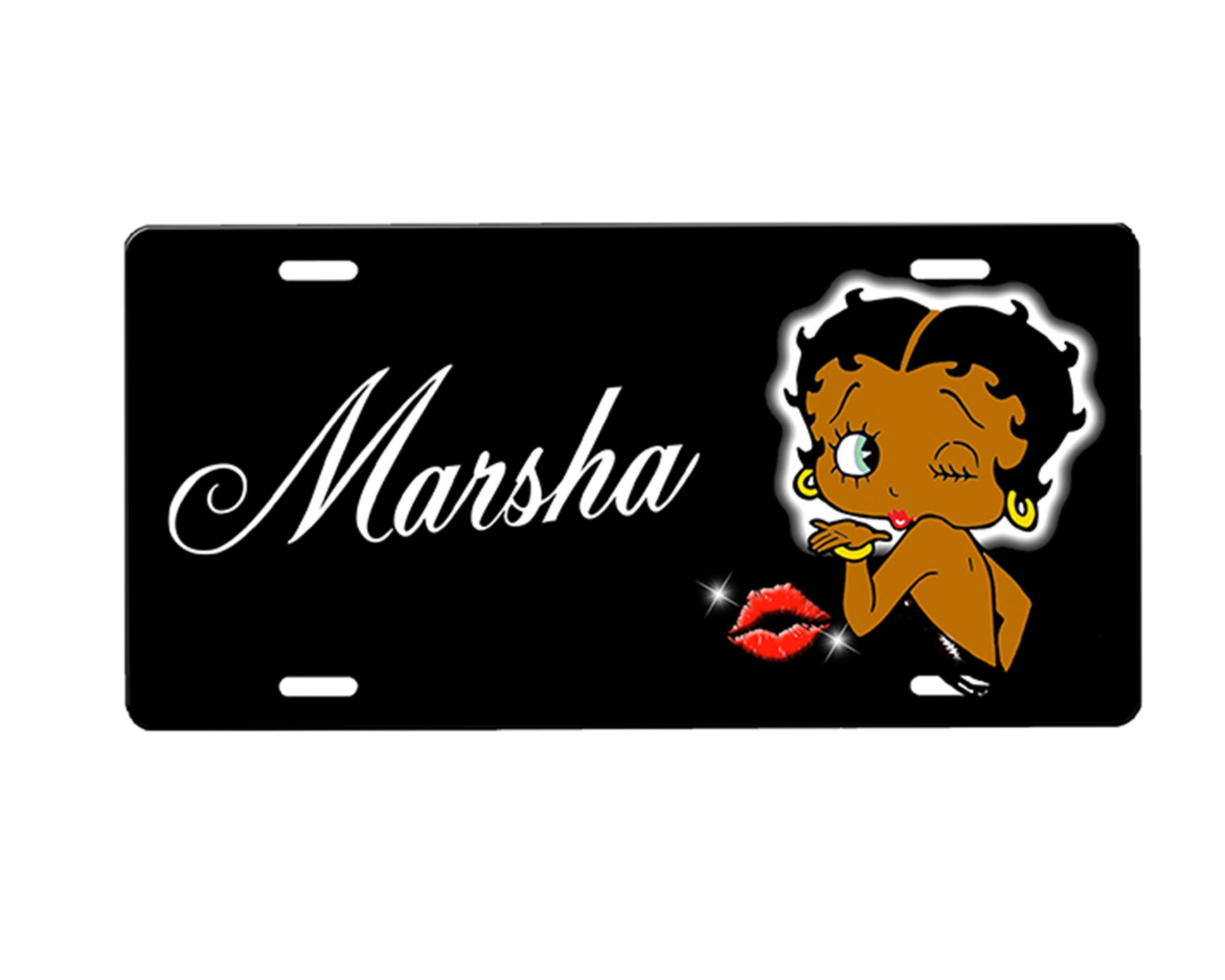 Betty Boop Personalized Front License Plate with Custom Background Options