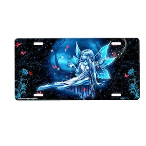 Fairy Front License Plate with Custom Background Options