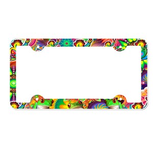 Frog License Plate Frame with Custom Background Options