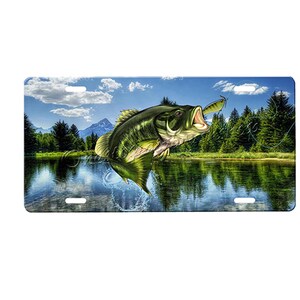 Bass Front License Plate with Custom Background Options