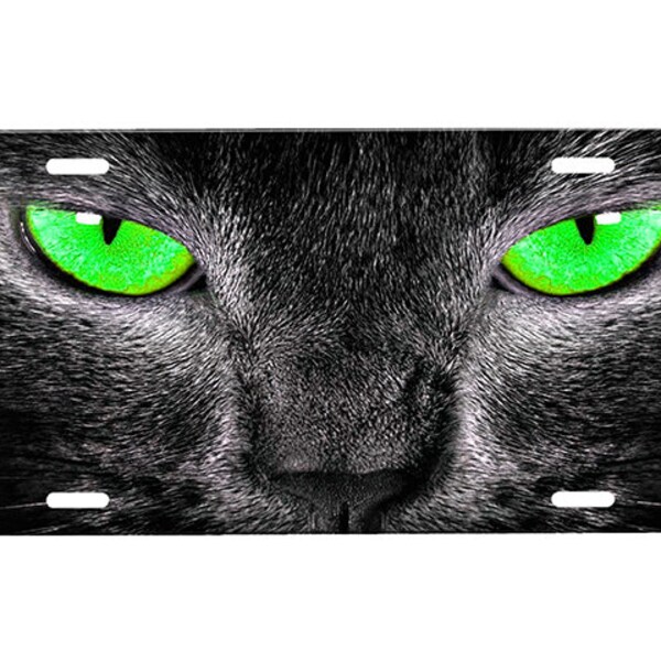 Wolf Eyes Metal License Plate – Novelty Auto Tag, Glossy Printed Aluminum, 12x6