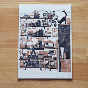Illustrazione Habitat di un illustratore stampa A4