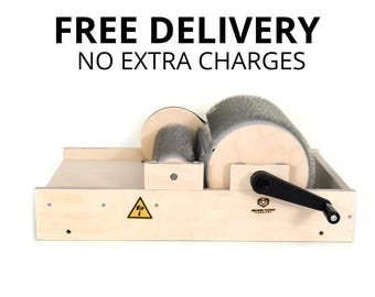 Extra Large Drum Carder 72 TPI for Wool & Fiber | Interchangeable Drums | 300 mm | Blending and Carding Tool for Spinning and Felting