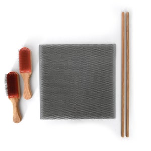 Rtteri 2 Pcs Wooden Wool Carder With Drop Spindle Hand Carders Spinning Slicker Brush Wool Brush Needle Felting Tools For Yarn Weaving Blending Roving