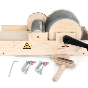 Premium Drum Carder 54 TPI voor wol en vezels | Verwisselbare drums | 190 mm | Gereedschap voor blenden en kaarden voor spinnen en vilten
