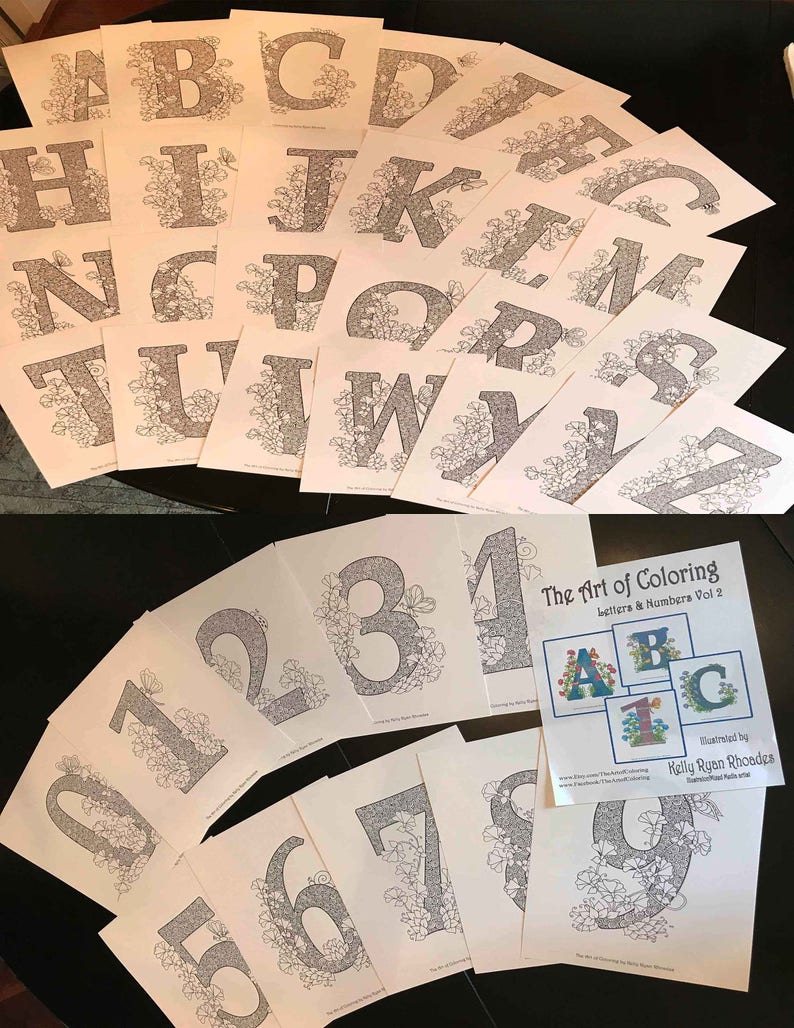 Download Letter & Number Coloring Book-PDF digital download ...