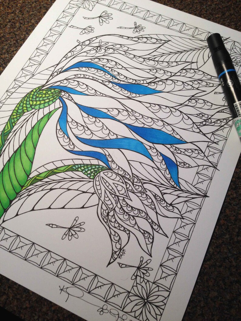 Coloring page from an Original drawing | Etsy