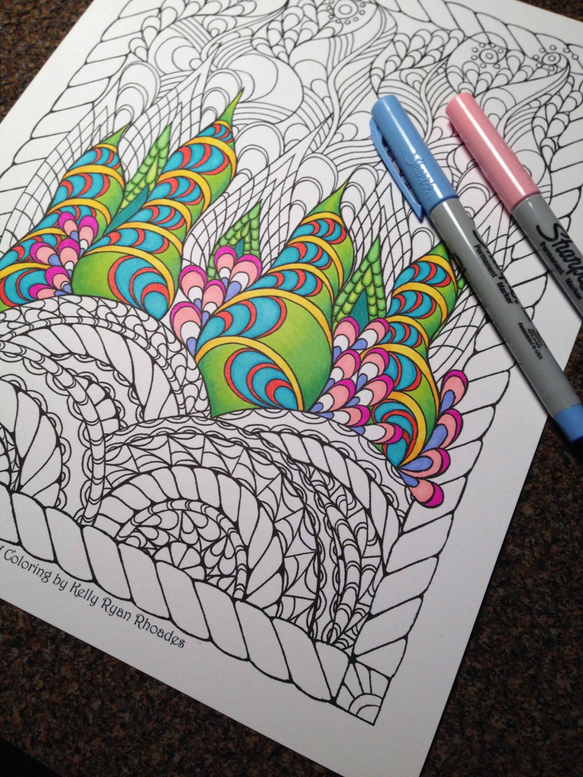 Coloring page from an Original Drawing | Etsy
