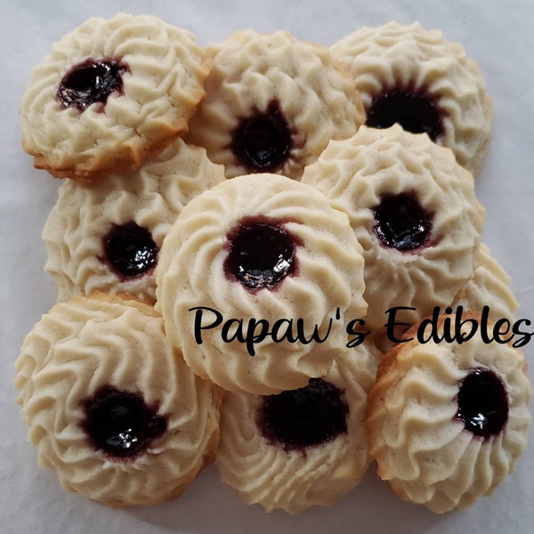 Shortbread Cookies With Boysenberry Jam~Two Dozen~Papaw's Edibles~Cookies With Filling~Shipping Included~Swirly Cookies~Sweet Treats