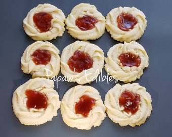 Shortbread Cookies With Strawberry Jam~Two Dozen~Papaw's Edibles~Cookies With Filling~Shipping Included~Handmade Treats~Swirly Treats