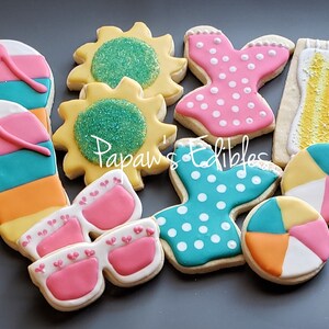 Sugar Cookies~Beach Ball~Summer~One Dozen~Swimsuits~Papaw&#39;s Edibles~Swimsuits